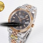 Rolex DateJust 41 126331 ARF 1:1 Best Edition 904L Steel Gray Textured Dial on SS/RG Jubilee Bracelet SH3235（Gain Weight）