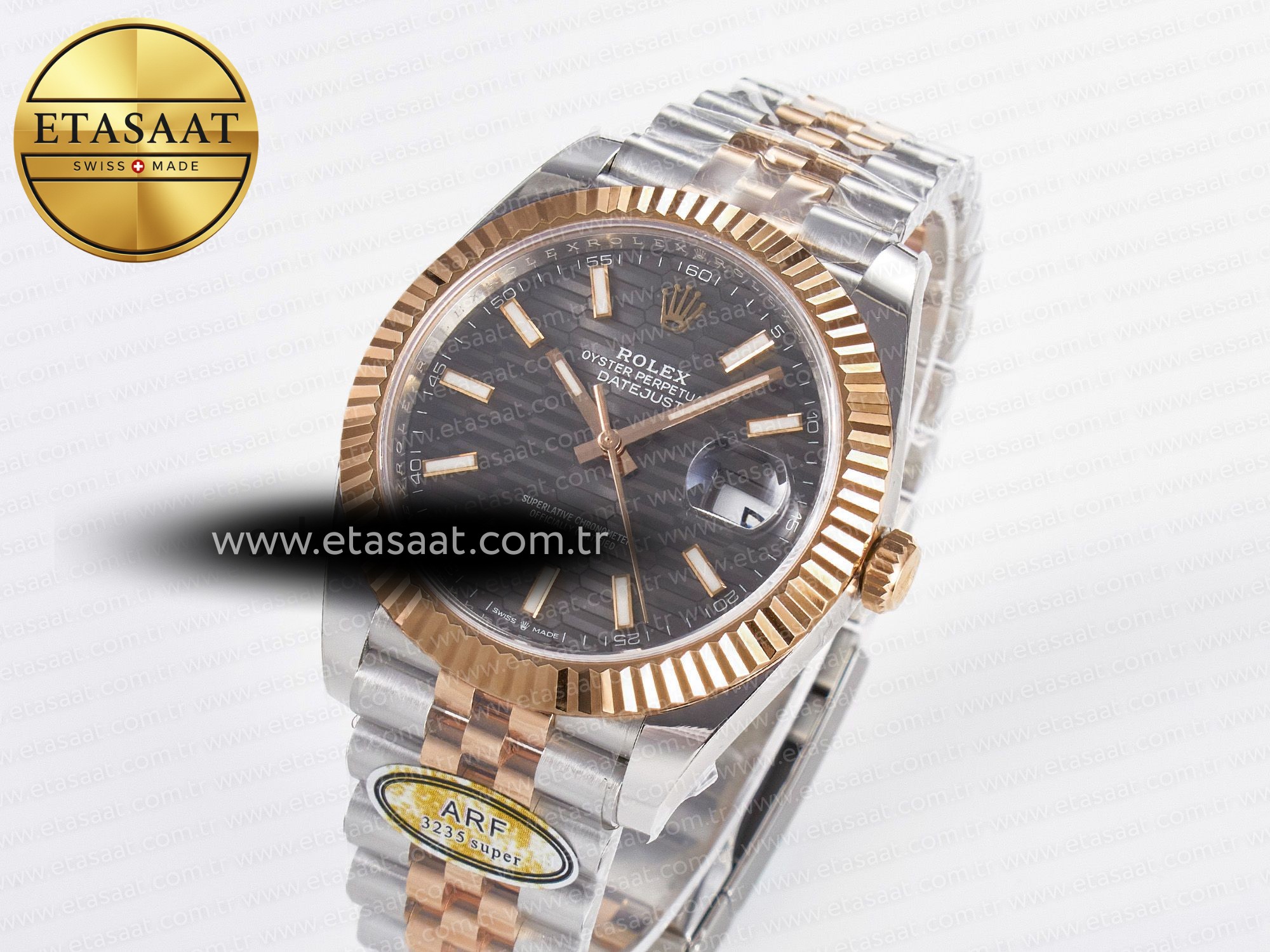 DateJust 41 126331 ARF 1:1 Best Edition 904L Steel Gray Textured Dial on SS/RG Jubilee Bracelet SH3235(Gain Weight) - Resim 1 Rolex DateJust 41 126331 ARF 1:1 Best Edition 904L Steel Gray Textured Dial on SS/RG Jubilee Bracelet SH3235(Gain Weight) - Görsel 1