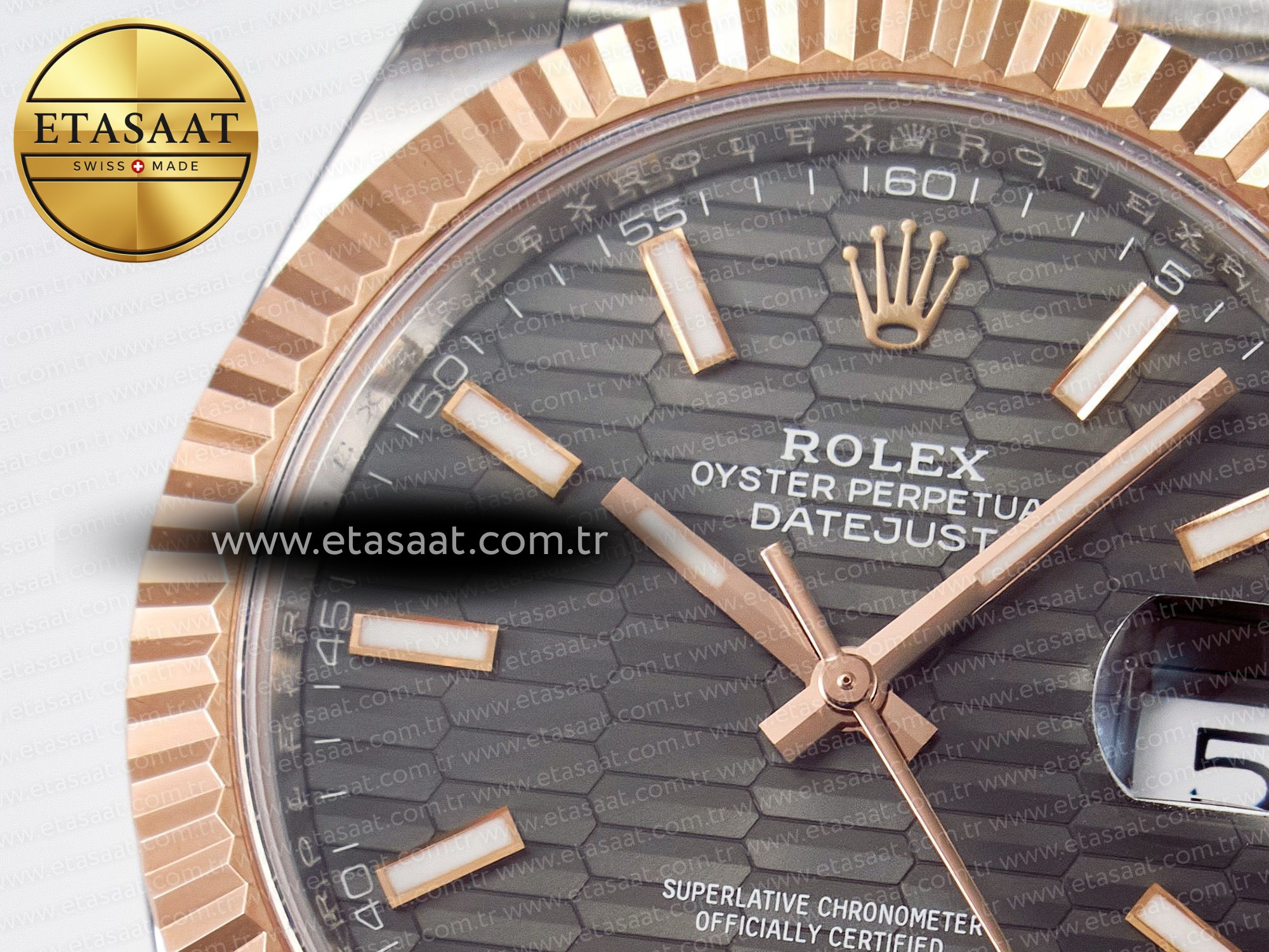 DateJust 41 126331 ARF 1:1 Best Edition 904L Steel Gray Textured Dial on SS/RG Jubilee Bracelet SH3235(Gain Weight) - Resim 10 Rolex DateJust 41 126331 ARF 1:1 Best Edition 904L Steel Gray Textured Dial on SS/RG Jubilee Bracelet SH3235(Gain Weight) - Görsel 10