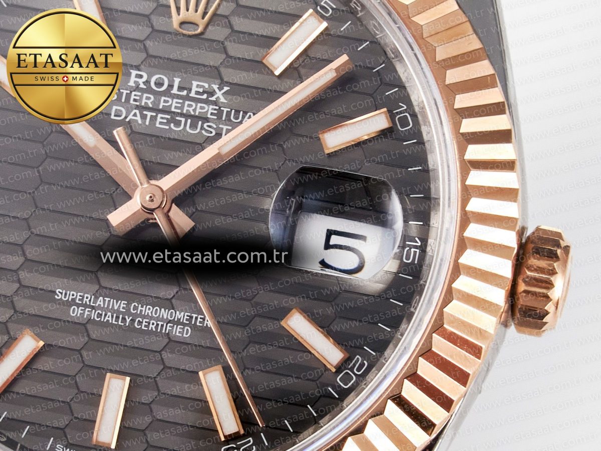 Rolex DateJust 41 126331 ARF 1:1 Best Edition 904L Steel Gray Textured Dial on SS/RG Jubilee Bracelet SH3235（Gain Weight） - Görsel 12