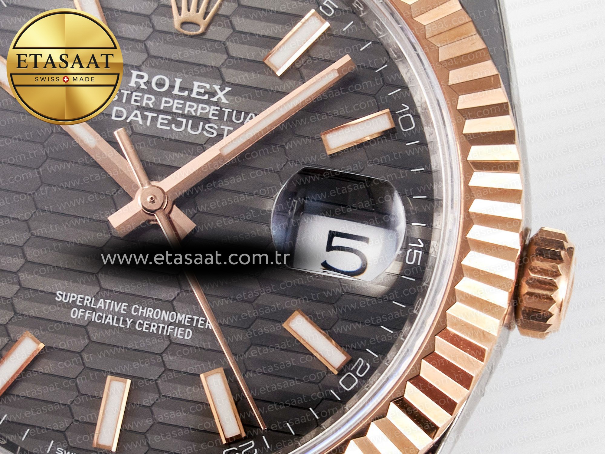 DateJust 41 126331 ARF 1:1 Best Edition 904L Steel Gray Textured Dial on SS/RG Jubilee Bracelet SH3235(Gain Weight) - Resim 12 Rolex DateJust 41 126331 ARF 1:1 Best Edition 904L Steel Gray Textured Dial on SS/RG Jubilee Bracelet SH3235(Gain Weight) - Görsel 12