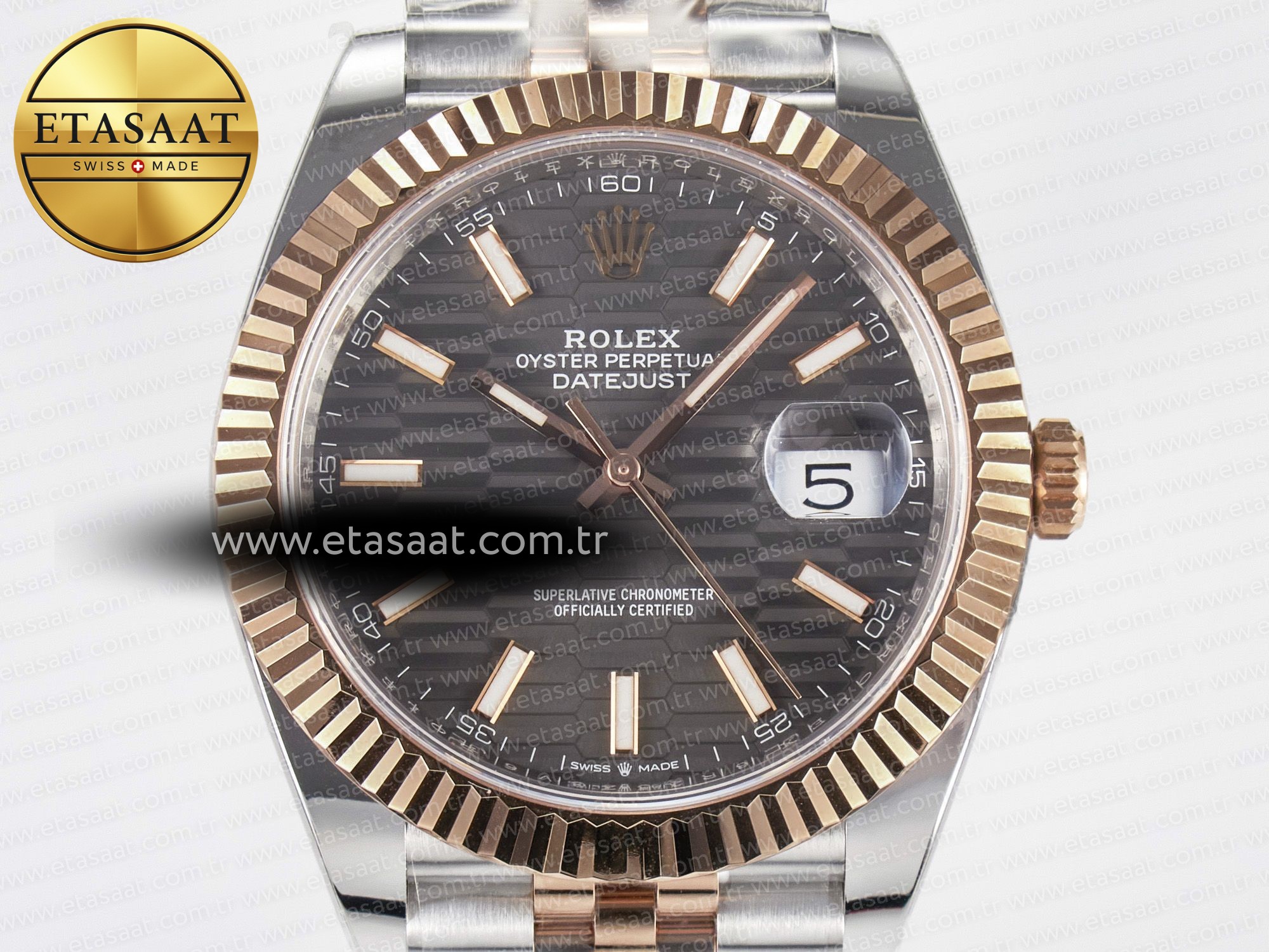 DateJust 41 126331 ARF 1:1 Best Edition 904L Steel Gray Textured Dial on SS/RG Jubilee Bracelet SH3235(Gain Weight) - Resim 4 Rolex DateJust 41 126331 ARF 1:1 Best Edition 904L Steel Gray Textured Dial on SS/RG Jubilee Bracelet SH3235(Gain Weight) - Görsel 4