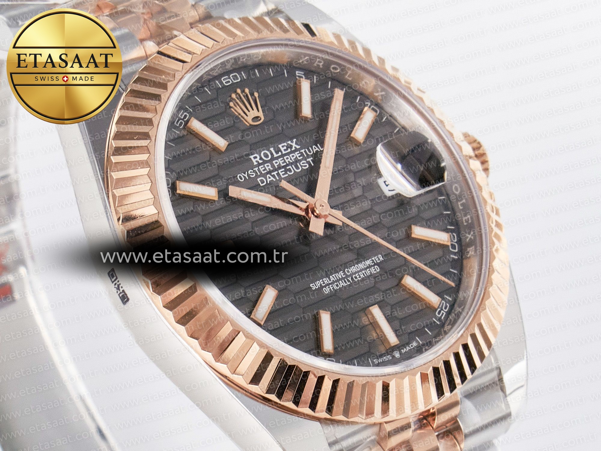 DateJust 41 126331 ARF 1:1 Best Edition 904L Steel Gray Textured Dial on SS/RG Jubilee Bracelet SH3235(Gain Weight) - Resim 5 Rolex DateJust 41 126331 ARF 1:1 Best Edition 904L Steel Gray Textured Dial on SS/RG Jubilee Bracelet SH3235(Gain Weight) - Görsel 5