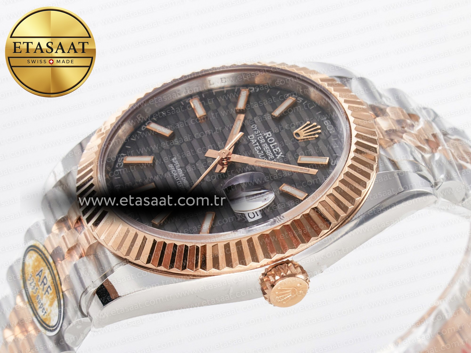 DateJust 41 126331 ARF 1:1 Best Edition 904L Steel Gray Textured Dial on SS/RG Jubilee Bracelet SH3235(Gain Weight) - Resim 6 Rolex DateJust 41 126331 ARF 1:1 Best Edition 904L Steel Gray Textured Dial on SS/RG Jubilee Bracelet SH3235(Gain Weight) - Görsel 6