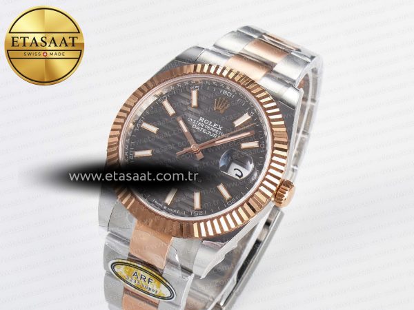 Rolex DateJust 41 126331 ARF 1:1 Best Edition 904L Steel Gray Textured Dial on SS/RG Oyster Bracelet SH3235(Gain Weight)
