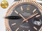 Rolex DateJust 41 126331 ARF 1:1 Best Edition 904L Steel Gray Textured Dial on SS/RG Oyster Bracelet SH3235(Gain Weight) - Görsel 10