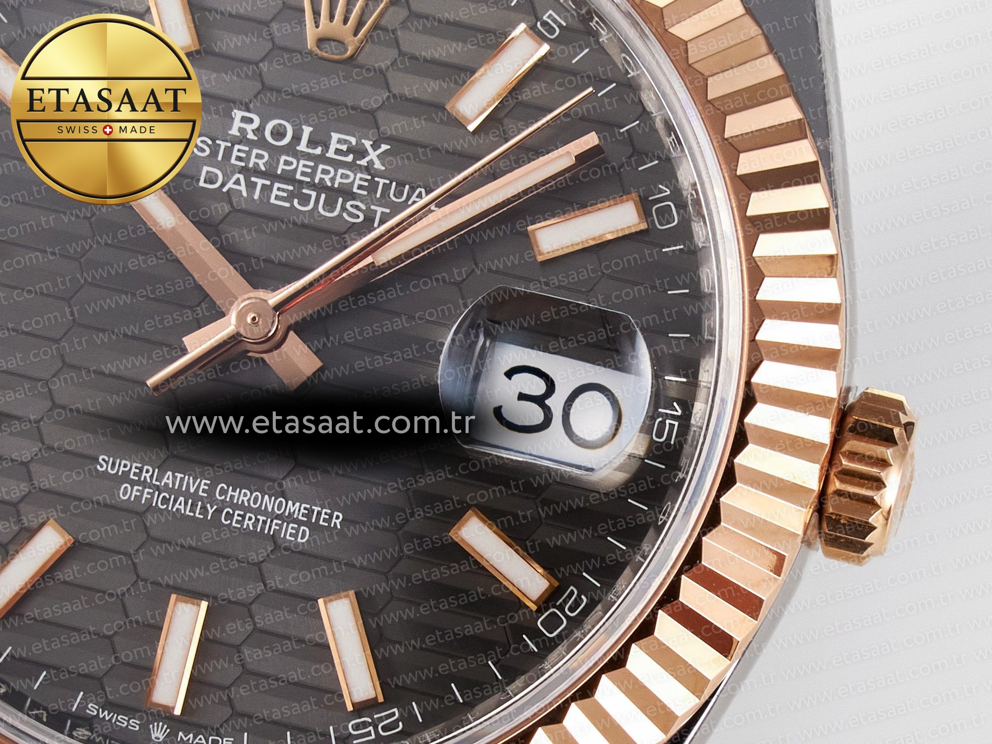 DateJust 41 126331 ARF 1:1 Best Edition 904L Steel Gray Textured Dial on SS/RG Oyster Bracelet SH3235(Gain Weight) - Resim 12 Rolex DateJust 41 126331 ARF 1:1 Best Edition 904L Steel Gray Textured Dial on SS/RG Oyster Bracelet SH3235(Gain Weight) - Görsel 12