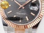 Rolex DateJust 41 126331 ARF 1:1 Best Edition 904L Steel Gray Textured Dial on SS/RG Oyster Bracelet SH3235(Gain Weight) - Görsel 13