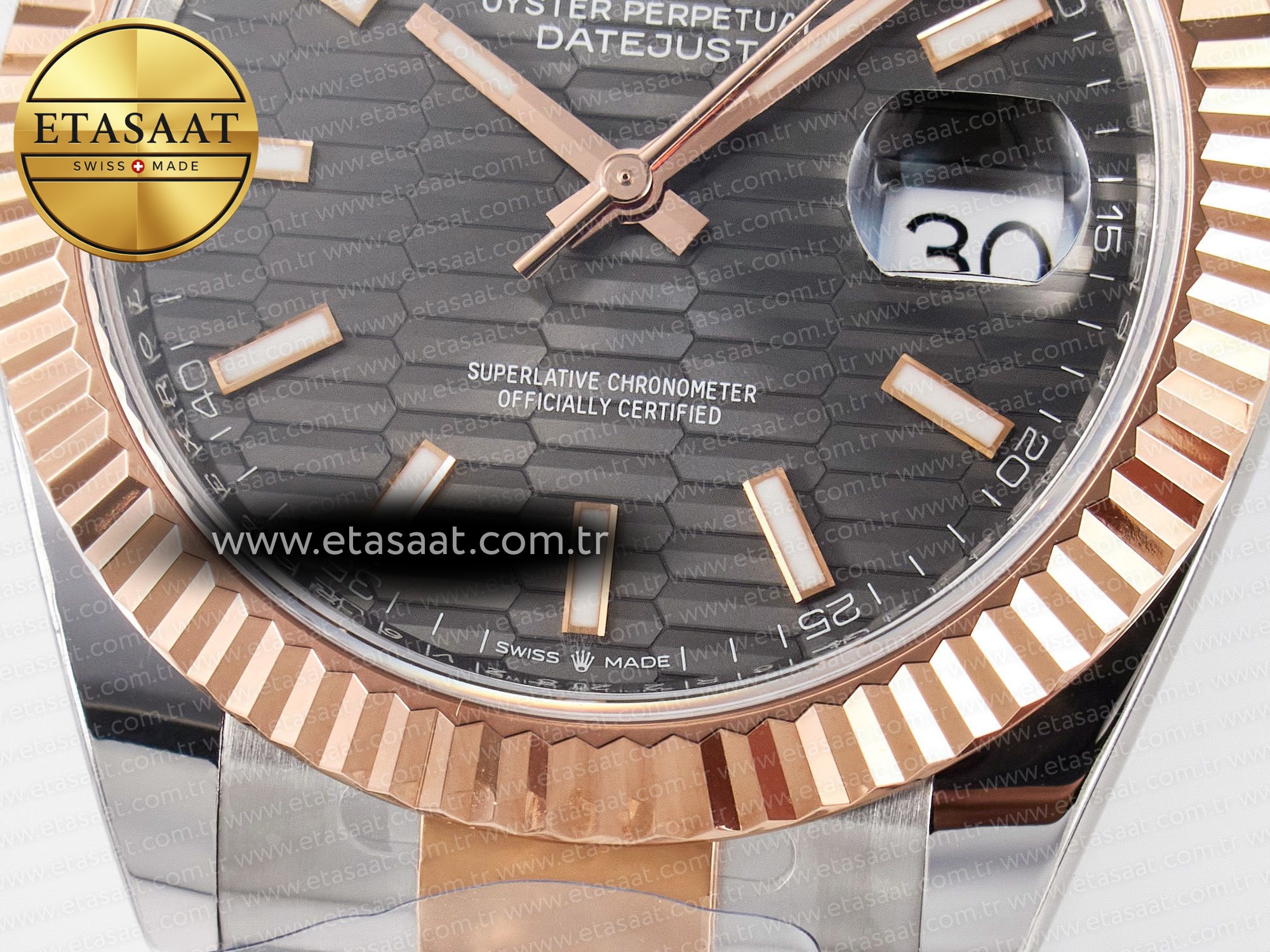 DateJust 41 126331 ARF 1:1 Best Edition 904L Steel Gray Textured Dial on SS/RG Oyster Bracelet SH3235(Gain Weight) - Resim 13 Rolex DateJust 41 126331 ARF 1:1 Best Edition 904L Steel Gray Textured Dial on SS/RG Oyster Bracelet SH3235(Gain Weight) - Görsel 13