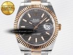Rolex DateJust 41 126331 ARF 1:1 Best Edition 904L Steel Gray Textured Dial on SS/RG Oyster Bracelet SH3235(Gain Weight) - Görsel 4