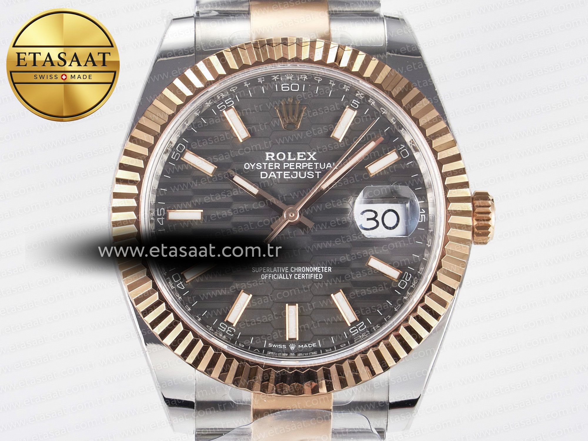 DateJust 41 126331 ARF 1:1 Best Edition 904L Steel Gray Textured Dial on SS/RG Oyster Bracelet SH3235(Gain Weight) - Resim 4 Rolex DateJust 41 126331 ARF 1:1 Best Edition 904L Steel Gray Textured Dial on SS/RG Oyster Bracelet SH3235(Gain Weight) - Görsel 4