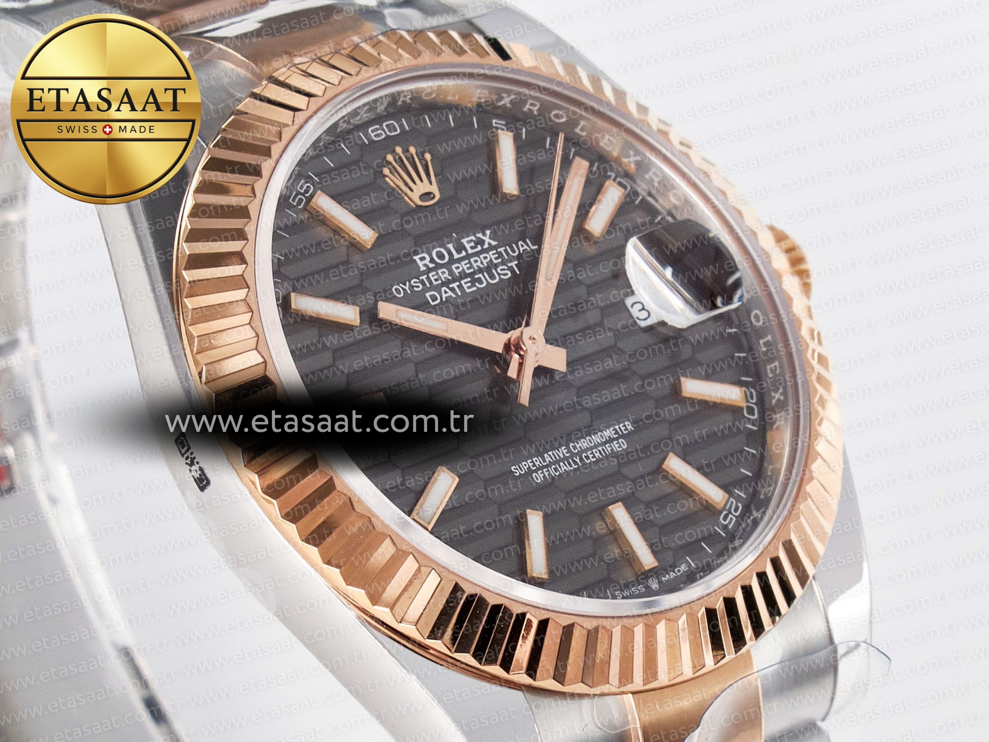 DateJust 41 126331 ARF 1:1 Best Edition 904L Steel Gray Textured Dial on SS/RG Oyster Bracelet SH3235(Gain Weight) - Resim 5 Rolex DateJust 41 126331 ARF 1:1 Best Edition 904L Steel Gray Textured Dial on SS/RG Oyster Bracelet SH3235(Gain Weight) - Görsel 5