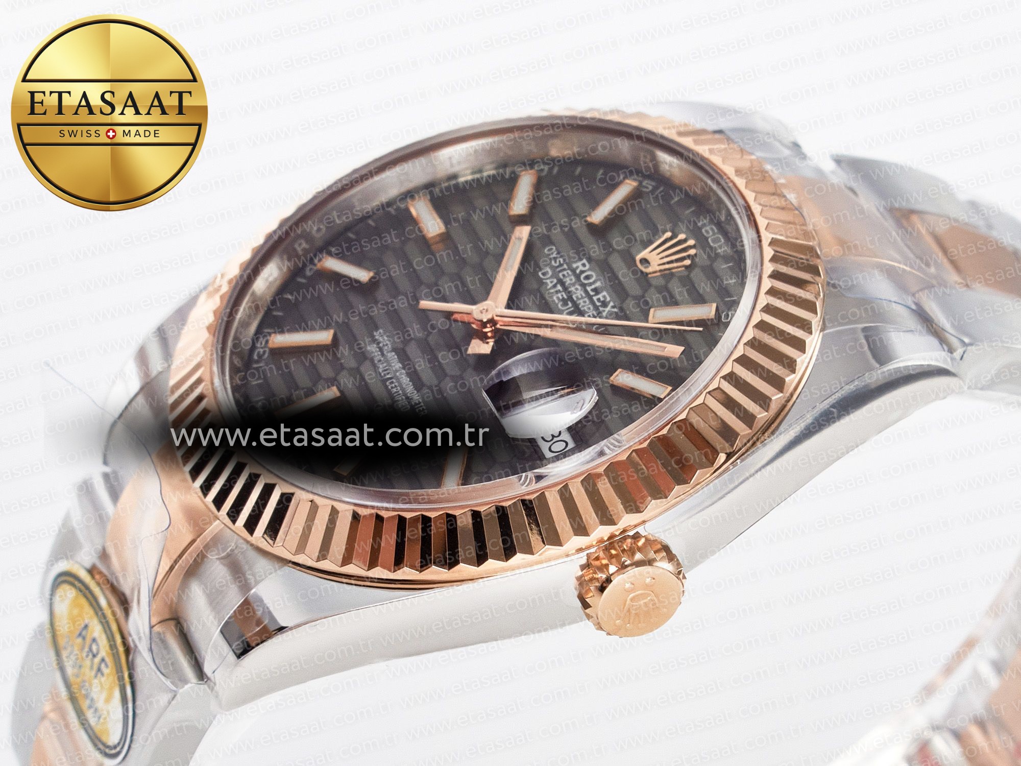 DateJust 41 126331 ARF 1:1 Best Edition 904L Steel Gray Textured Dial on SS/RG Oyster Bracelet SH3235(Gain Weight) - Resim 6 Rolex DateJust 41 126331 ARF 1:1 Best Edition 904L Steel Gray Textured Dial on SS/RG Oyster Bracelet SH3235(Gain Weight) - Görsel 6