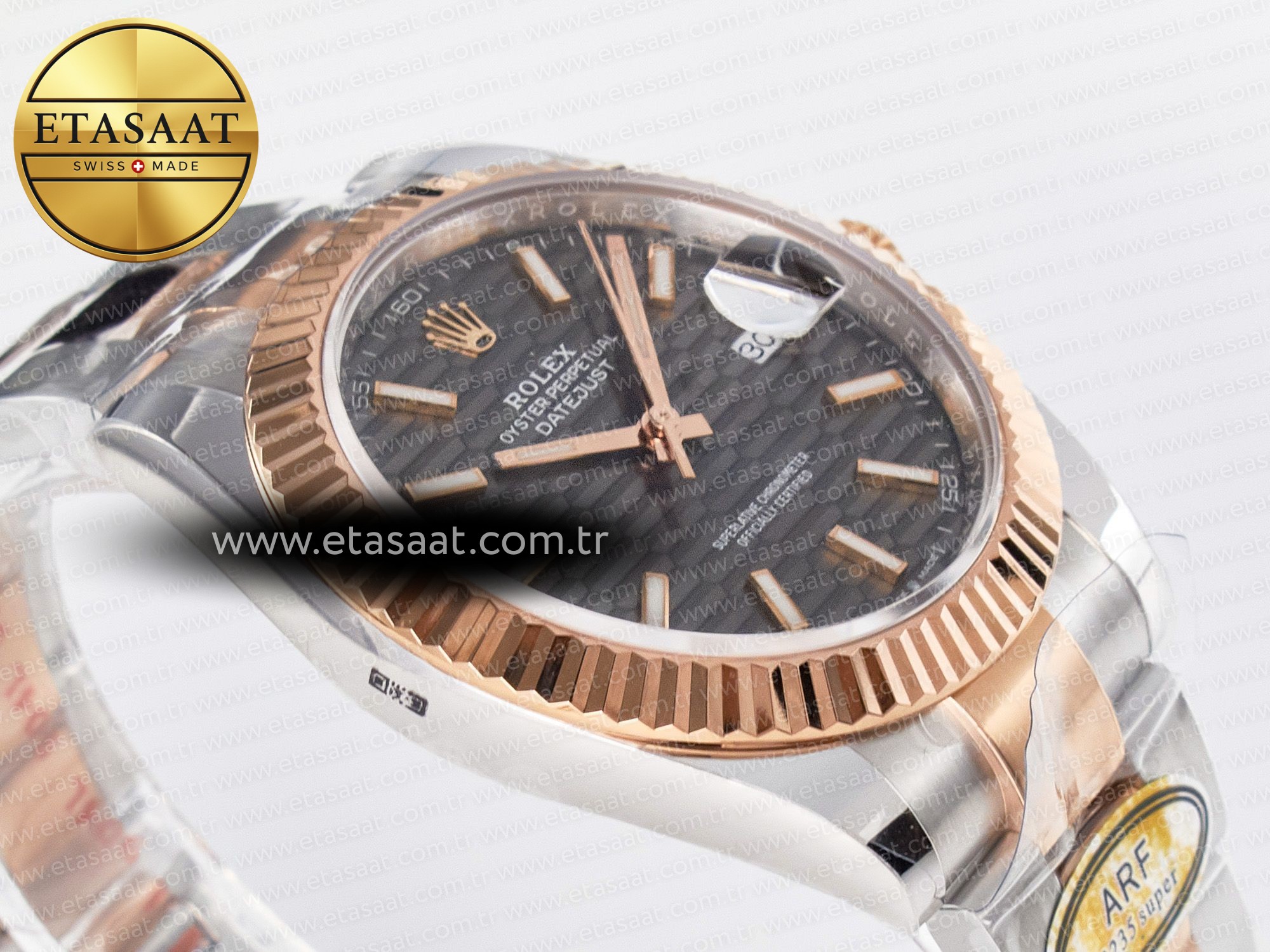 DateJust 41 126331 ARF 1:1 Best Edition 904L Steel Gray Textured Dial on SS/RG Oyster Bracelet SH3235(Gain Weight) - Resim 7 Rolex DateJust 41 126331 ARF 1:1 Best Edition 904L Steel Gray Textured Dial on SS/RG Oyster Bracelet SH3235(Gain Weight) - Görsel 7
