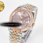 Rolex DateJust 41 126331 ARF 1:1 Best Edition 904L Steel RG Diamonds Dial on SS/RG Jubilee Bracelet SH3235（Gain Weight）