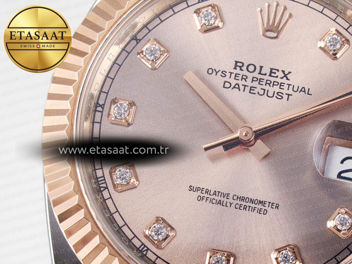 Rolex DateJust 41 126331 ARF 1:1 Best Edition 904L Steel RG Diamonds Dial on SS/RG Jubilee Bracelet SH3235（Gain Weight） - Görsel 10