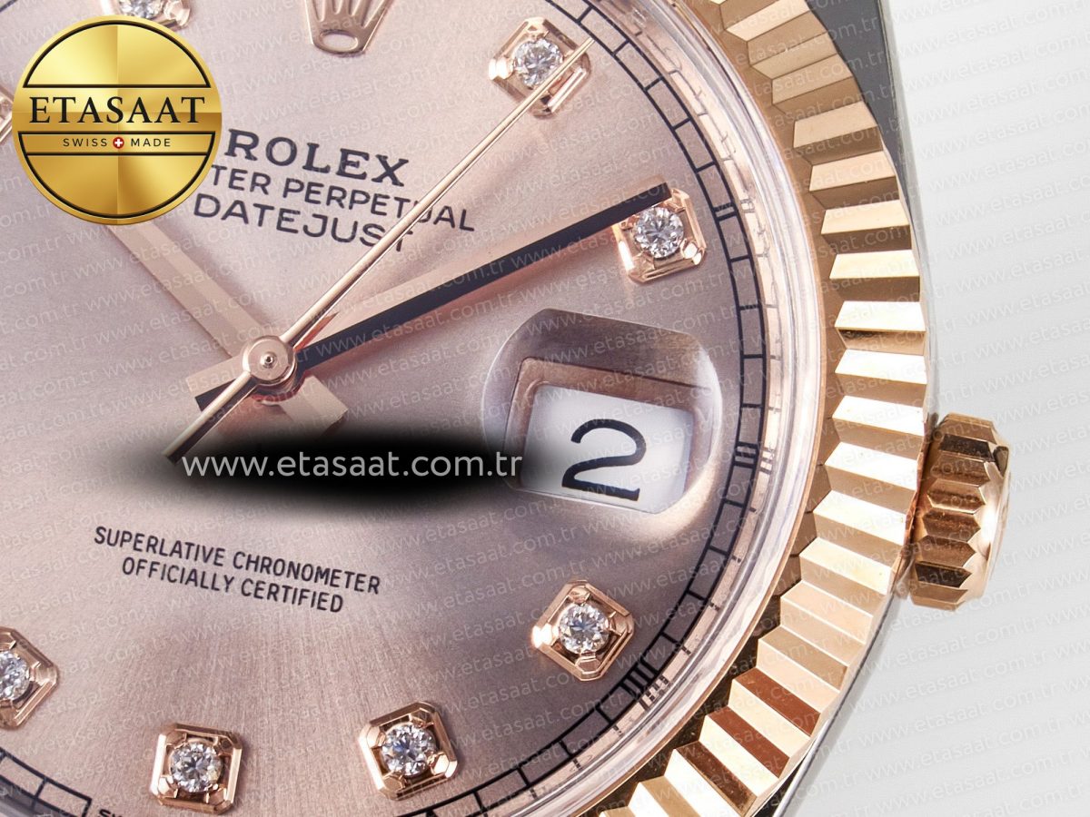 Rolex DateJust 41 126331 ARF 1:1 Best Edition 904L Steel RG Diamonds Dial on SS/RG Jubilee Bracelet SH3235（Gain Weight） - Görsel 12