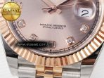 Rolex DateJust 41 126331 ARF 1:1 Best Edition 904L Steel RG Diamonds Dial on SS/RG Jubilee Bracelet SH3235（Gain Weight） - Görsel 13