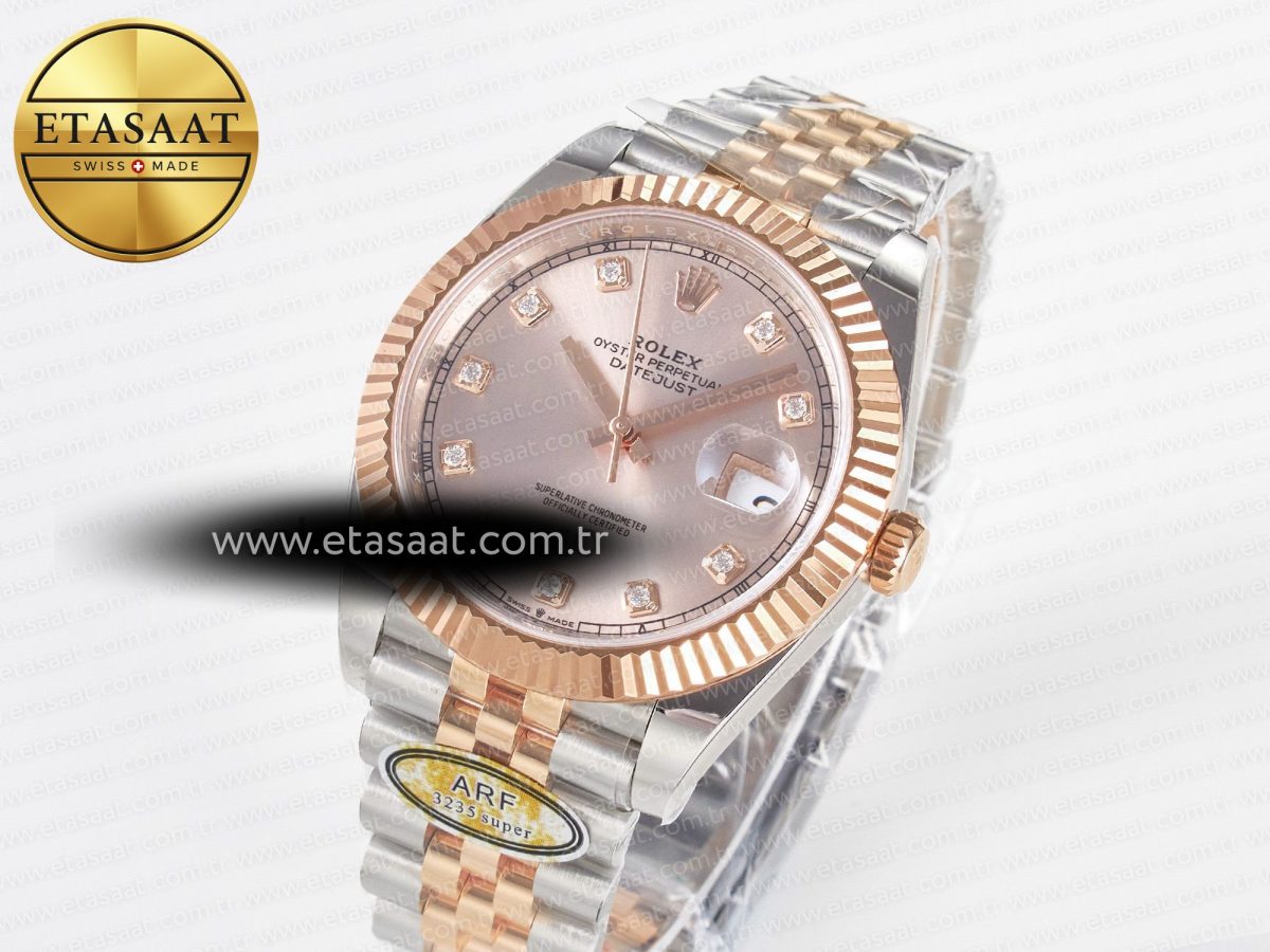 Rolex DateJust 41 126331 ARF 1:1 Best Edition 904L Steel RG Diamonds Dial on SS/RG Jubilee Bracelet SH3235（Gain Weight） - Görsel 2