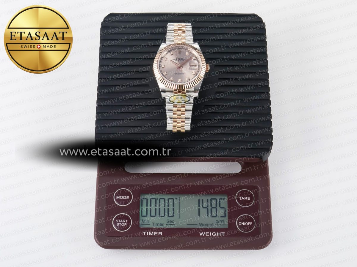 Rolex DateJust 41 126331 ARF 1:1 Best Edition 904L Steel RG Diamonds Dial on SS/RG Jubilee Bracelet SH3235（Gain Weight） - Görsel 35