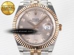 Rolex DateJust 41 126331 ARF 1:1 Best Edition 904L Steel RG Diamonds Dial on SS/RG Jubilee Bracelet SH3235（Gain Weight） - Görsel 4
