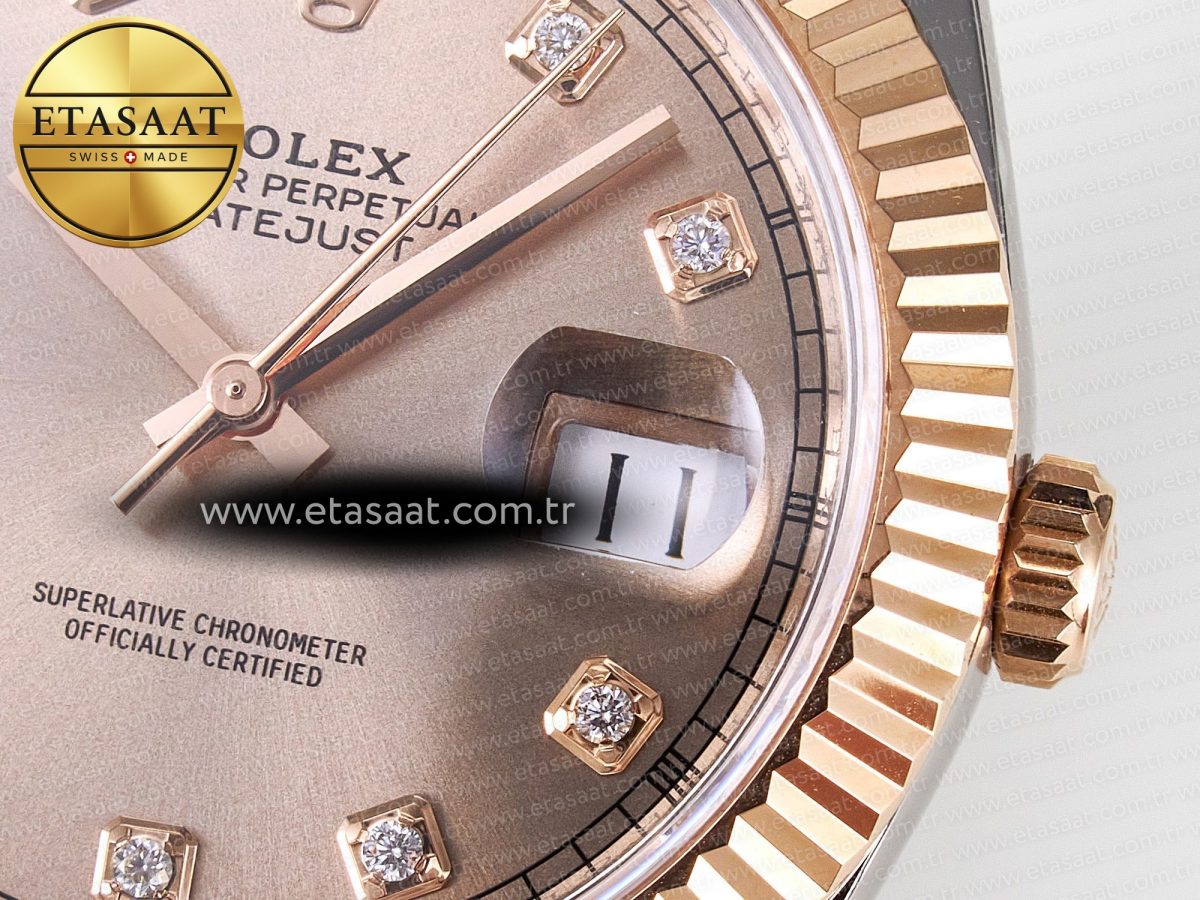 Rolex DateJust 41 126331 ARF 1:1 Best Edition 904L Steel RG Diamonds Dial on SS/RG Oyster Bracelet SH3235（Gain Weight） - Görsel 11