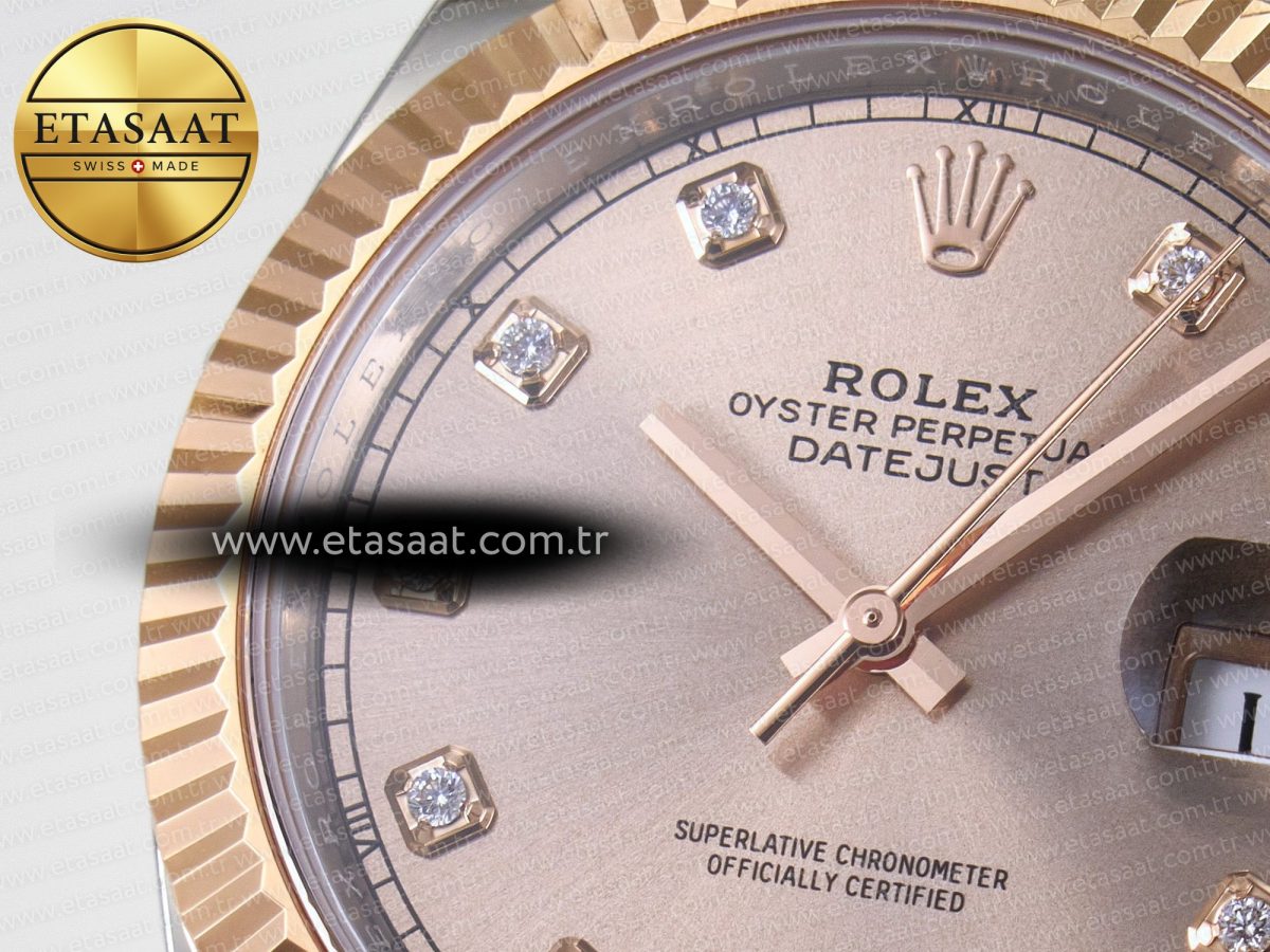 Rolex DateJust 41 126331 ARF 1:1 Best Edition 904L Steel RG Diamonds Dial on SS/RG Oyster Bracelet SH3235（Gain Weight） - Görsel 12
