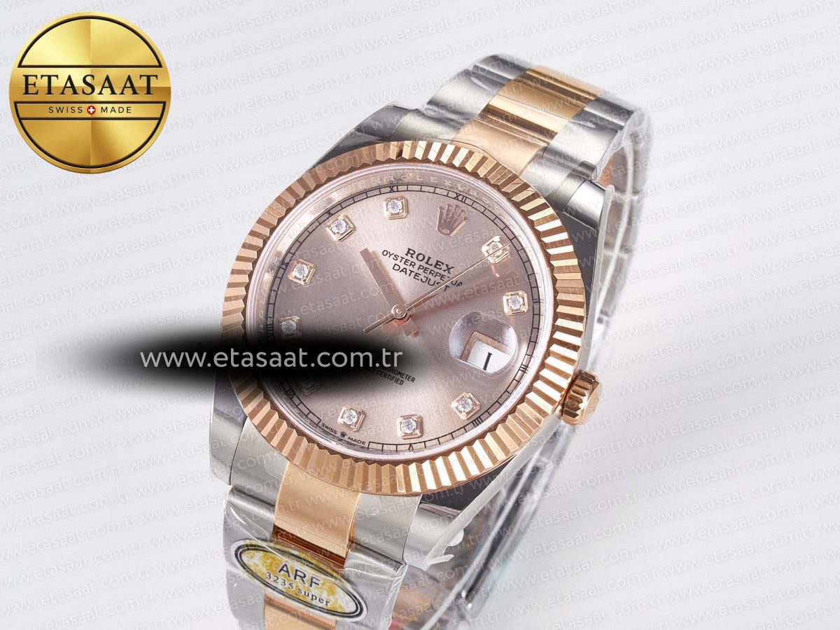 Rolex DateJust 41 126331 ARF 1:1 Best Edition 904L Steel RG Diamonds Dial on SS/RG Oyster Bracelet SH3235（Gain Weight） - Görsel 2