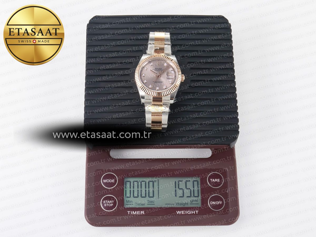 Rolex DateJust 41 126331 ARF 1:1 Best Edition 904L Steel RG Diamonds Dial on SS/RG Oyster Bracelet SH3235（Gain Weight） - Görsel 35