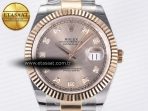 Rolex DateJust 41 126331 ARF 1:1 Best Edition 904L Steel RG Diamonds Dial on SS/RG Oyster Bracelet SH3235(Gain Weight) - Görsel 4