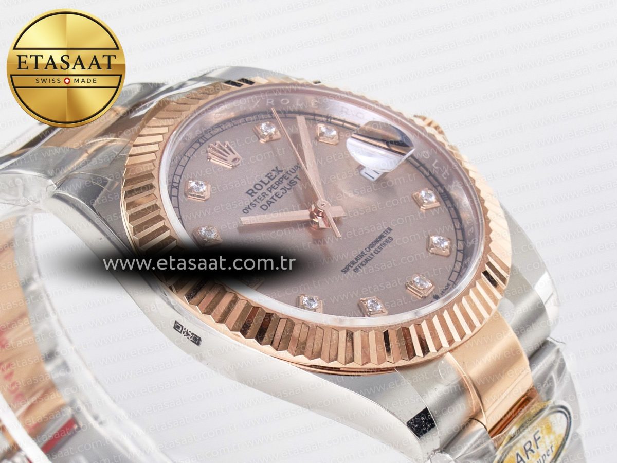 Rolex DateJust 41 126331 ARF 1:1 Best Edition 904L Steel RG Diamonds Dial on SS/RG Oyster Bracelet SH3235（Gain Weight） - Görsel 7
