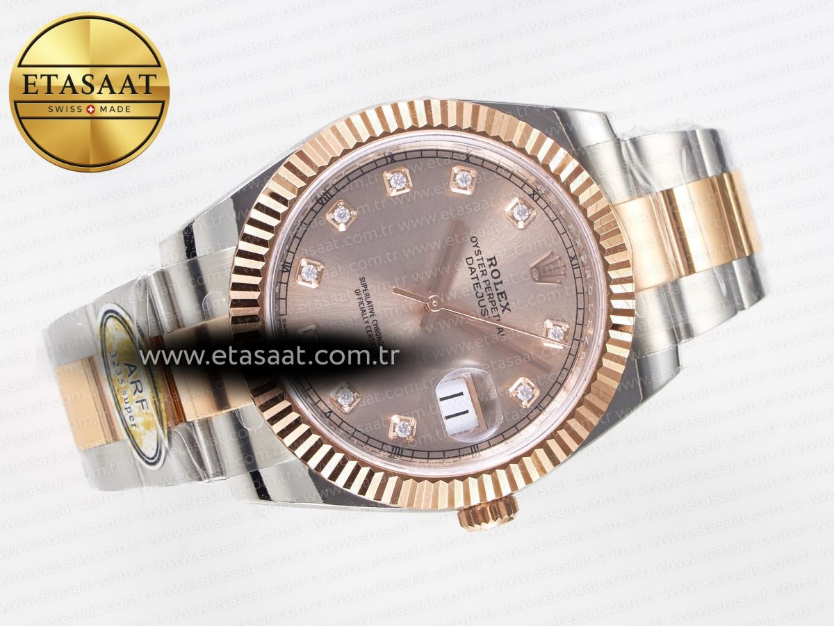Rolex DateJust 41 126331 ARF 1:1 Best Edition 904L Steel RG Diamonds Dial on SS/RG Oyster Bracelet SH3235（Gain Weight） - Görsel 8