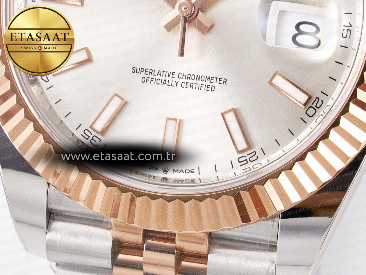 Rolex DateJust 41 126331 ARF 1:1 Best Edition 904L Steel Silver Dial on SS/RG Jubilee Bracelet SH3235（Gain Weight） - Görsel 13