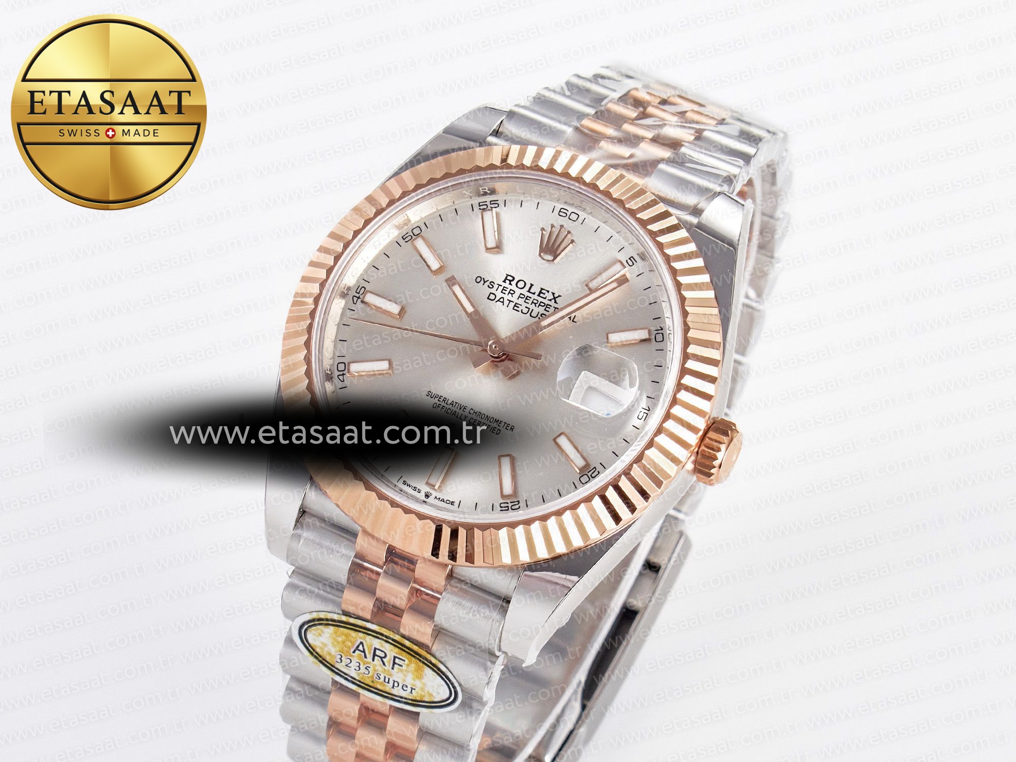 DateJust 41 126331 ARF 1:1 Best Edition 904L Steel Silver Dial on SS/RG Jubilee Bracelet SH3235(Gain Weight) - Resim 2 Rolex DateJust 41 126331 ARF 1:1 Best Edition 904L Steel Silver Dial on SS/RG Jubilee Bracelet SH3235(Gain Weight) - Görsel 2
