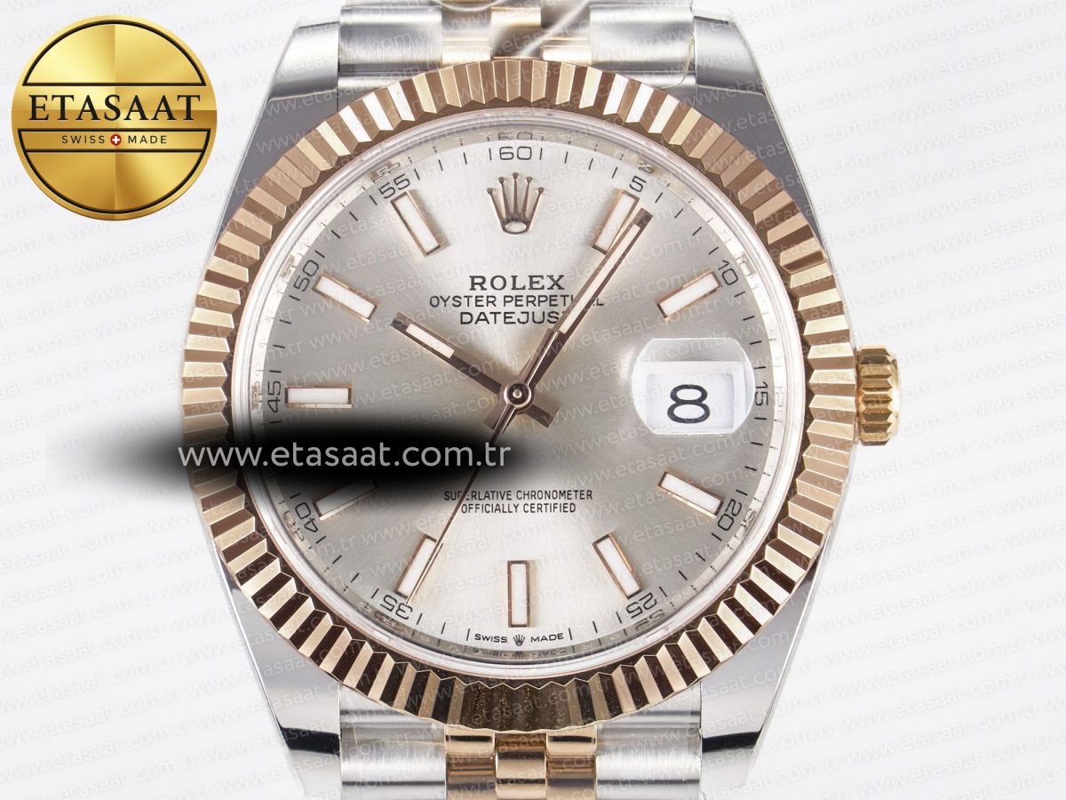 Rolex DateJust 41 126331 ARF 1:1 Best Edition 904L Steel Silver Dial on SS/RG Jubilee Bracelet SH3235（Gain Weight） - Görsel 4