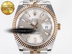Rolex DateJust 41 126331 ARF 1:1 Best Edition 904L Steel Silver Dial on SS/RG Jubilee Bracelet SH3235(Gain Weight) - Görsel 4