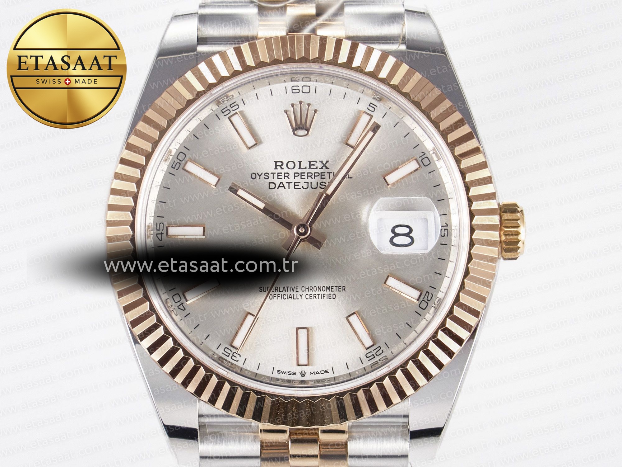 DateJust 41 126331 ARF 1:1 Best Edition 904L Steel Silver Dial on SS/RG Jubilee Bracelet SH3235(Gain Weight) - Resim 4 Rolex DateJust 41 126331 ARF 1:1 Best Edition 904L Steel Silver Dial on SS/RG Jubilee Bracelet SH3235(Gain Weight) - Görsel 4
