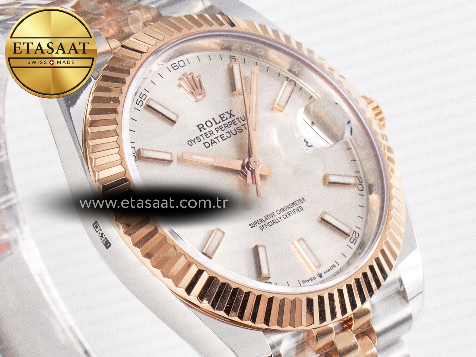 DateJust 41 126331 ARF 1:1 Best Edition 904L Steel Silver Dial on SS/RG Jubilee Bracelet SH3235(Gain Weight) - Resim 5 Rolex DateJust 41 126331 ARF 1:1 Best Edition 904L Steel Silver Dial on SS/RG Jubilee Bracelet SH3235(Gain Weight) - Görsel 5