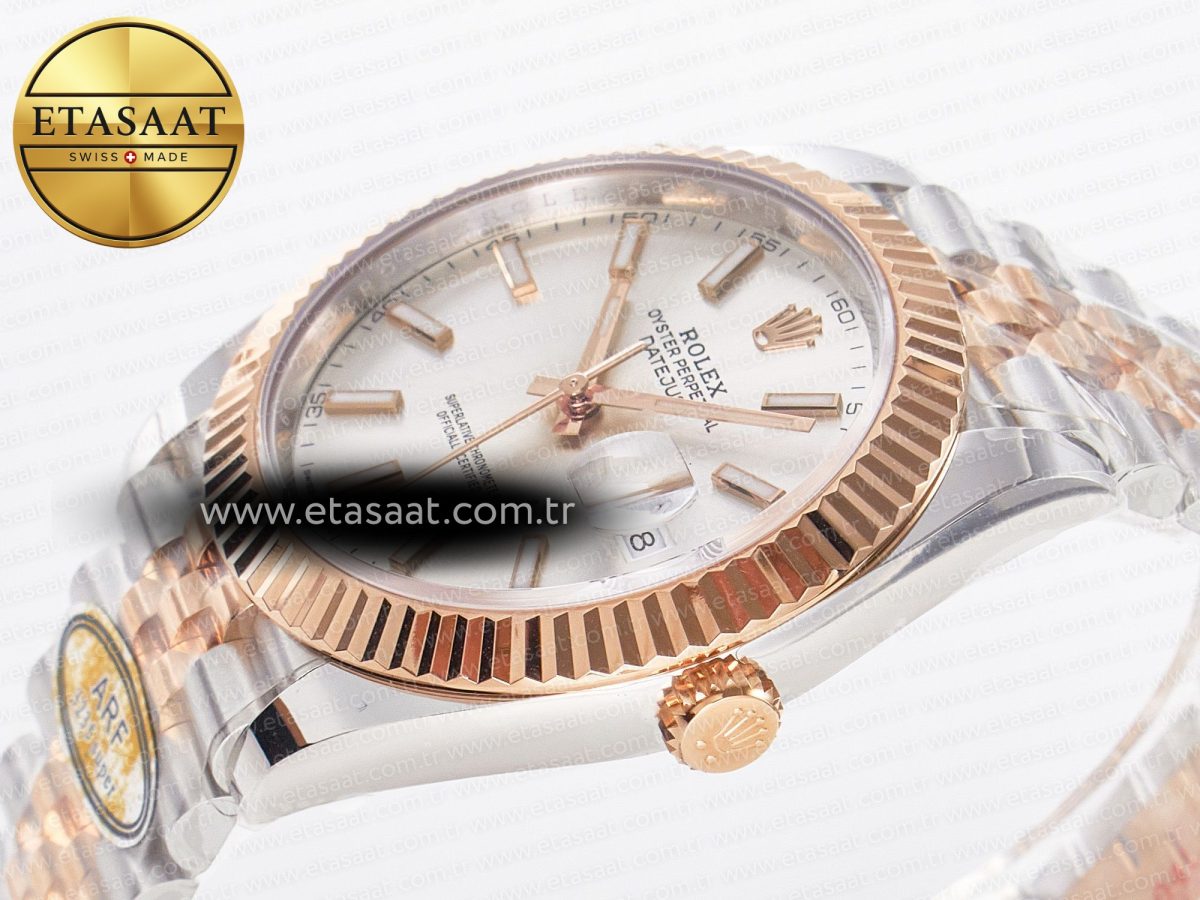 Rolex DateJust 41 126331 ARF 1:1 Best Edition 904L Steel Silver Dial on SS/RG Jubilee Bracelet SH3235（Gain Weight） - Görsel 6