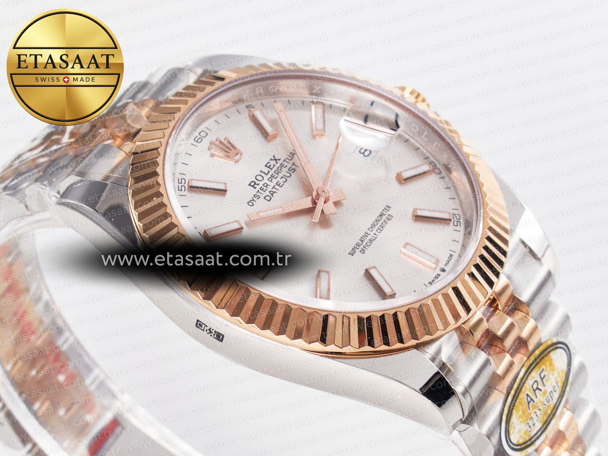 DateJust 41 126331 ARF 1:1 Best Edition 904L Steel Silver Dial on SS/RG Jubilee Bracelet SH3235(Gain Weight) - Resim 7 Rolex DateJust 41 126331 ARF 1:1 Best Edition 904L Steel Silver Dial on SS/RG Jubilee Bracelet SH3235(Gain Weight) - Görsel 7