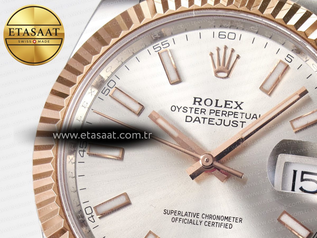 Rolex DateJust 41 126331 ARF 1:1 Best Edition 904L Steel Silver Dial on SS/RG Oyster Bracelet SH3235（Gain Weight） - Görsel 10