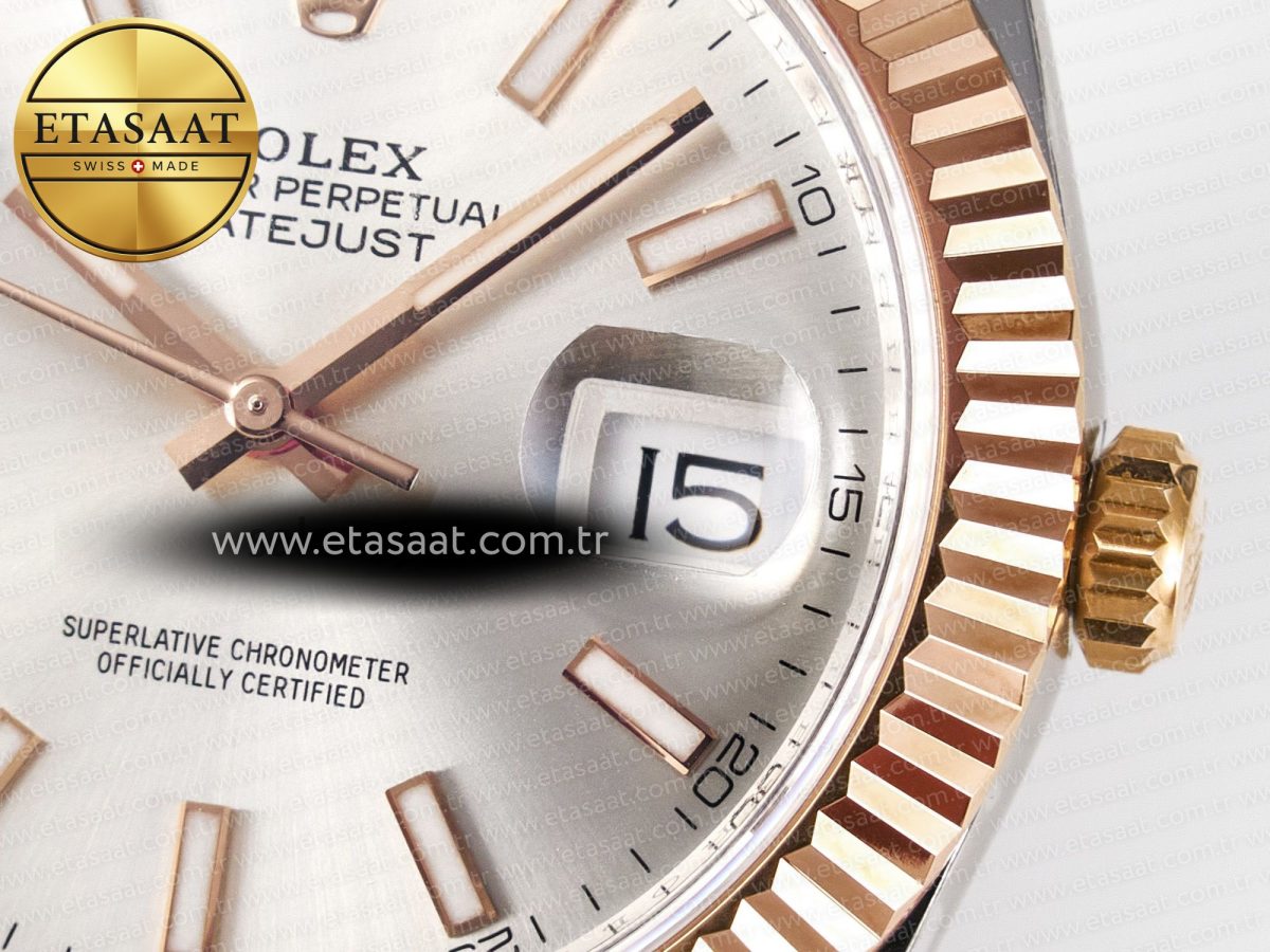 Rolex DateJust 41 126331 ARF 1:1 Best Edition 904L Steel Silver Dial on SS/RG Oyster Bracelet SH3235（Gain Weight） - Görsel 12