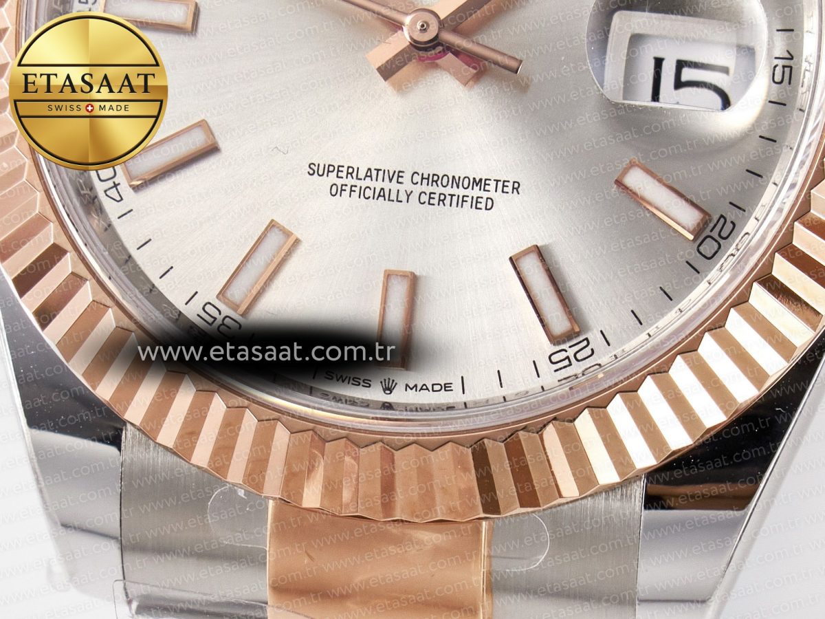 Rolex DateJust 41 126331 ARF 1:1 Best Edition 904L Steel Silver Dial on SS/RG Oyster Bracelet SH3235（Gain Weight） - Görsel 13