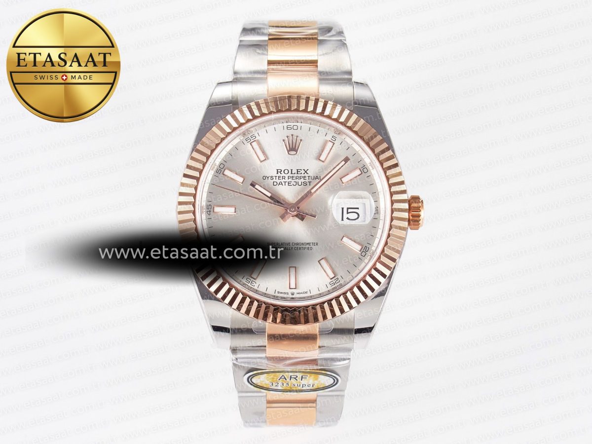 Rolex DateJust 41 126331 ARF 1:1 Best Edition 904L Steel Silver Dial on SS/RG Oyster Bracelet SH3235（Gain Weight） - Görsel 3