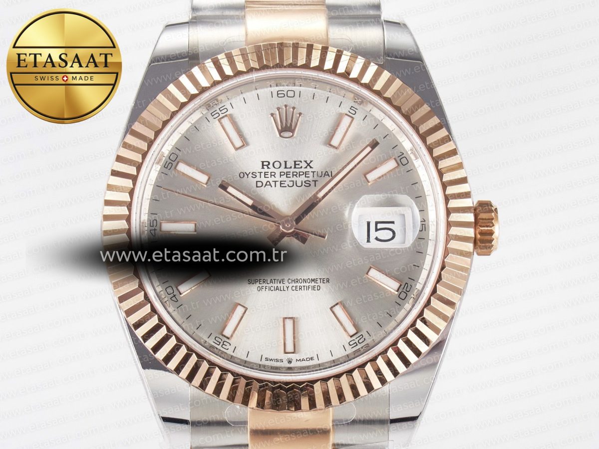 Rolex DateJust 41 126331 ARF 1:1 Best Edition 904L Steel Silver Dial on SS/RG Oyster Bracelet SH3235（Gain Weight） - Görsel 4