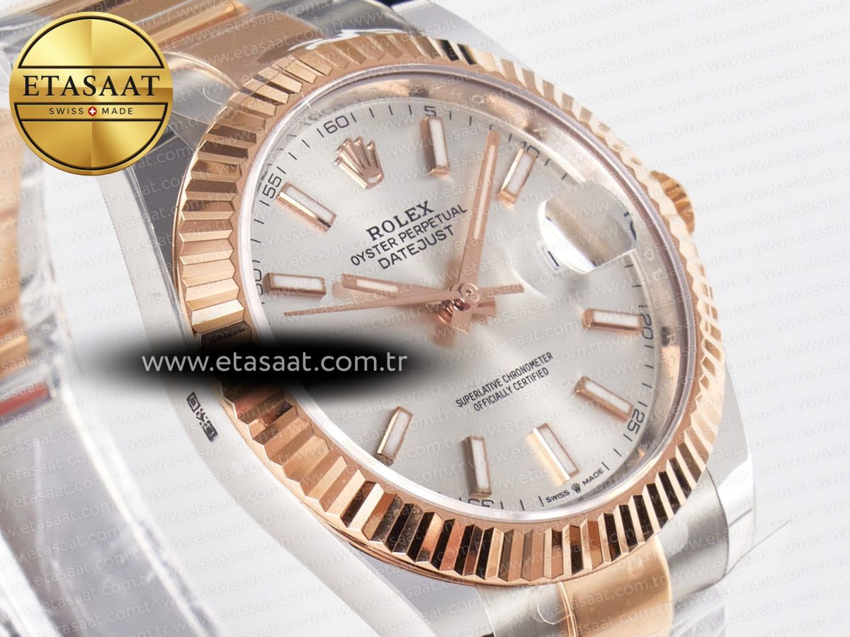 Rolex DateJust 41 126331 ARF 1:1 Best Edition 904L Steel Silver Dial on SS/RG Oyster Bracelet SH3235（Gain Weight） - Görsel 5