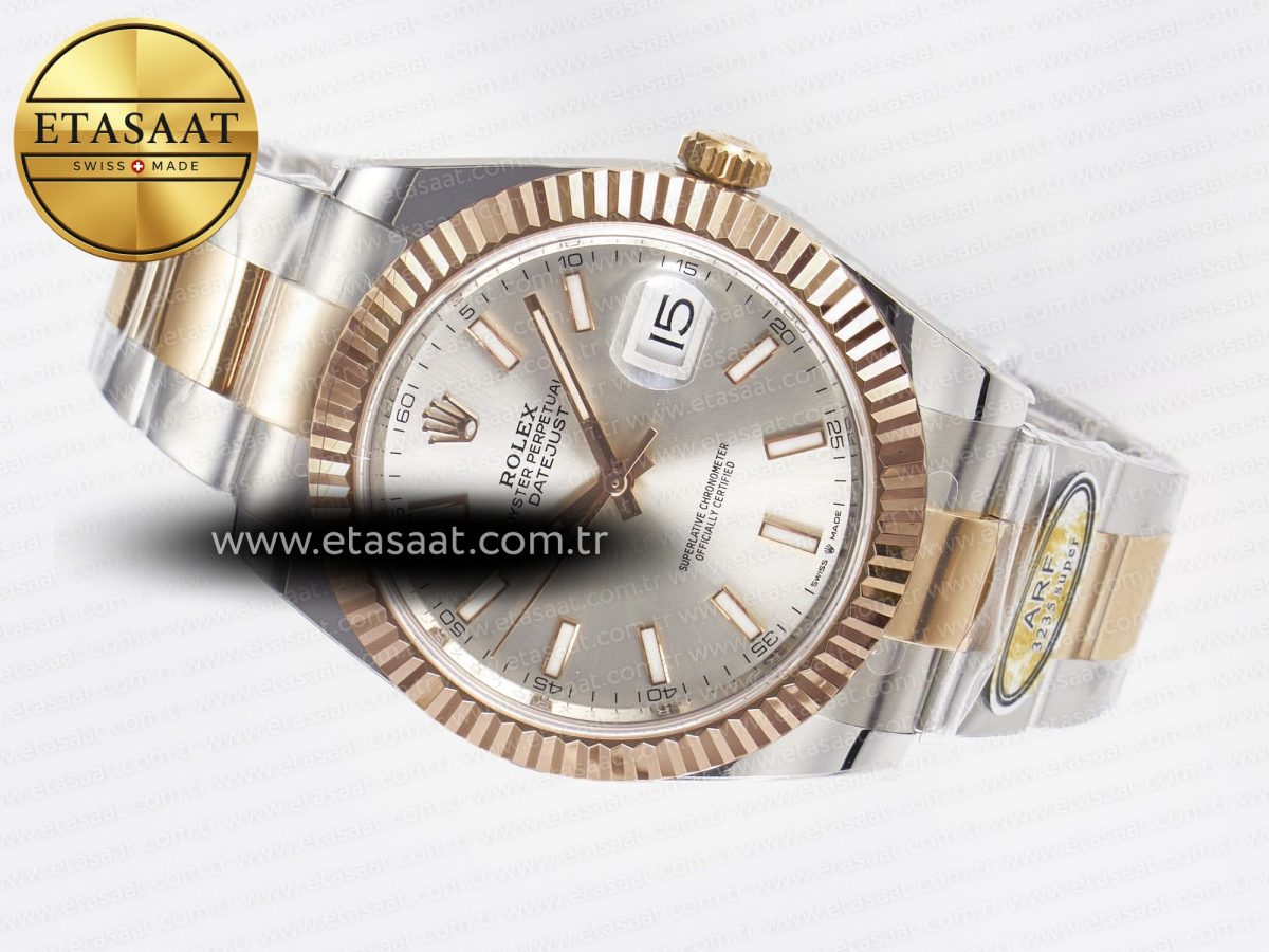 Rolex DateJust 41 126331 ARF 1:1 Best Edition 904L Steel Silver Dial on SS/RG Oyster Bracelet SH3235（Gain Weight） - Görsel 9