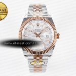Rolex Datejust 126331 Çelik Gümüş Dokulu Kadran SH3235 Eta Saat - Görsel 3 - 1:1 Süper Klon Saat