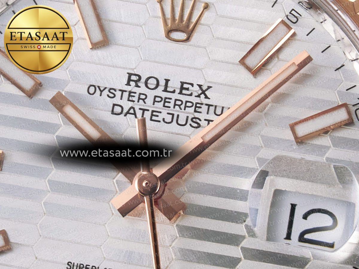 Rolex DateJust 41 126331 ARF 1:1 Best Edition 904L Steel Silver Textured Dial on SS/RG Oyster Bracelet SH3235（Gain Weight） - Görsel 11