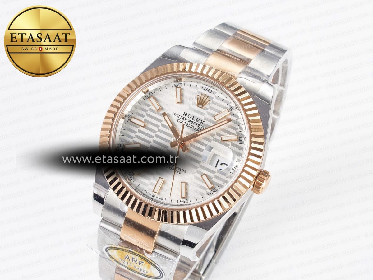 Rolex DateJust 41 126331 ARF 1:1 Best Edition 904L Steel Silver Textured Dial on SS/RG Oyster Bracelet SH3235（Gain Weight） - Görsel 2